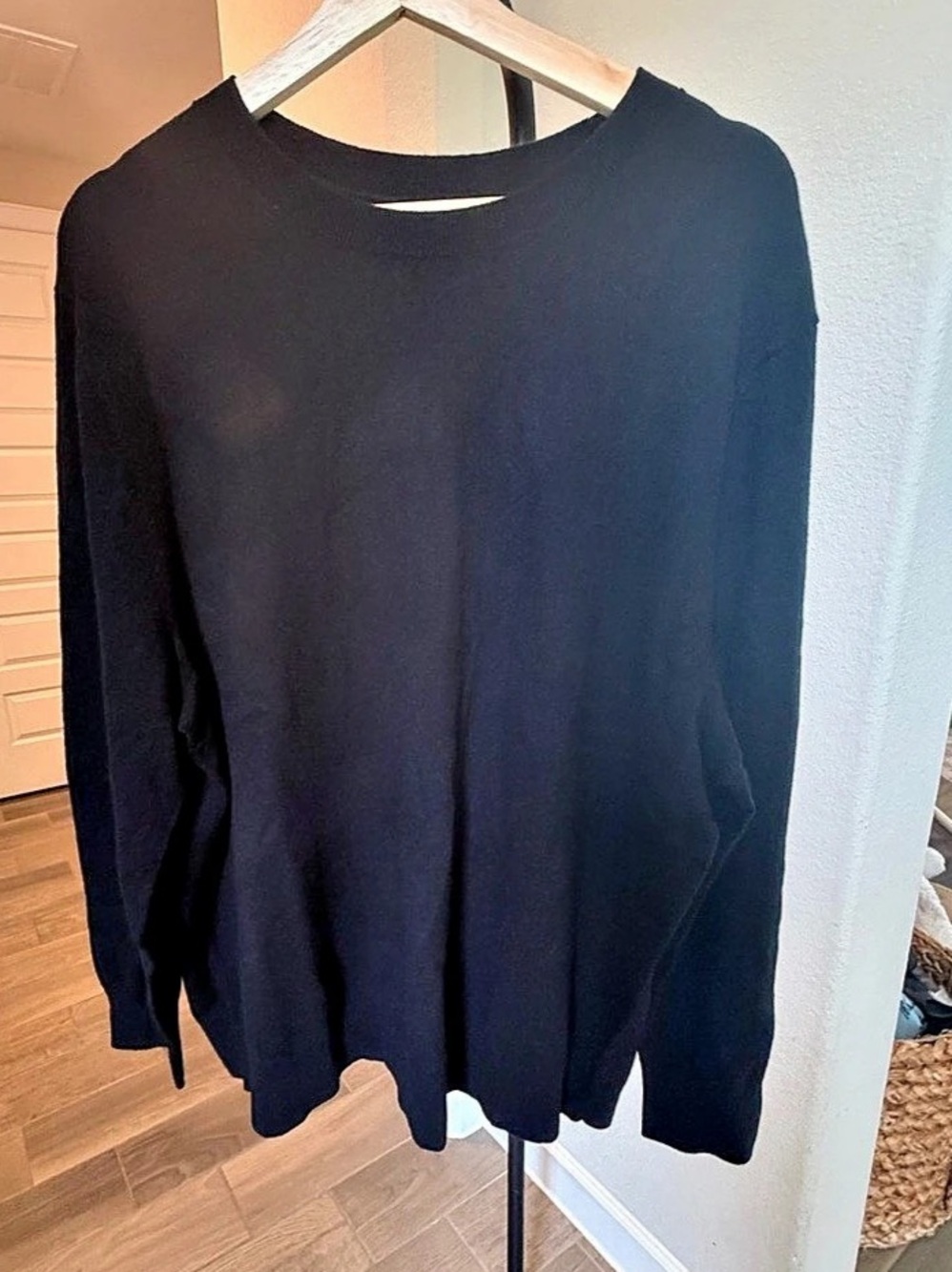 Quince Mongolian Cashmere Crewneck Sweater Cashmere Crewneck in Black Size 3X